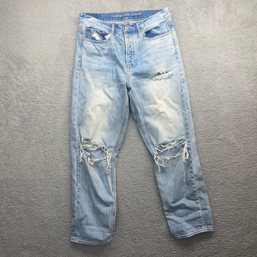 American Eagle distressed size 4 button fly regular jeans